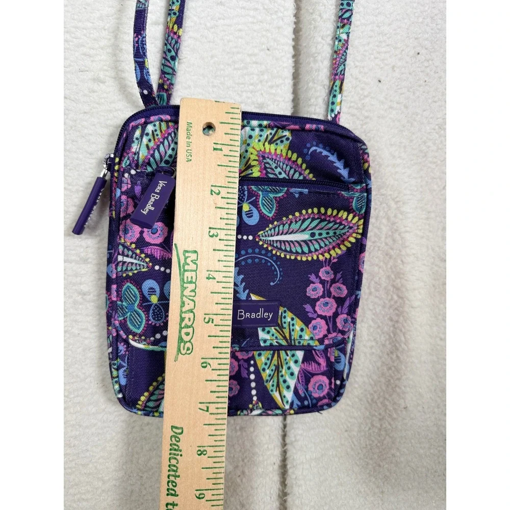 Vera Bradley Purple Paisley Floral Batik Leaves Crossbody Bag